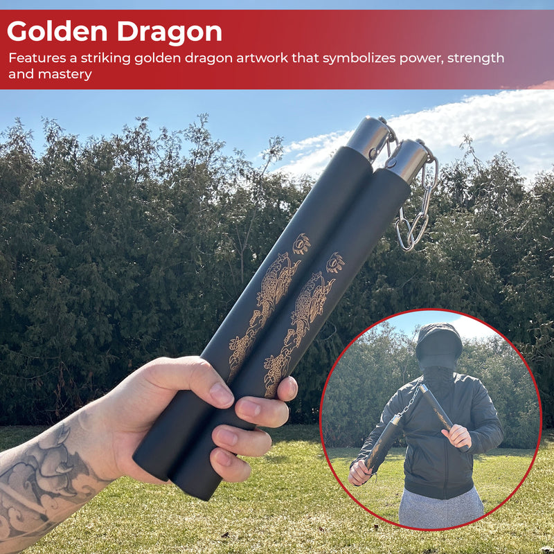 Laser Dragon Black Martial Arts Nunchaku