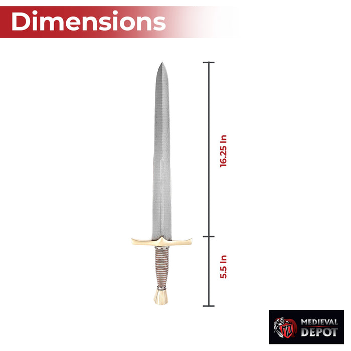 Lay Waste Damascus Steel Medieval Short Sword