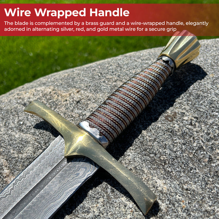 Lay Waste Damascus Steel Medieval Short Sword