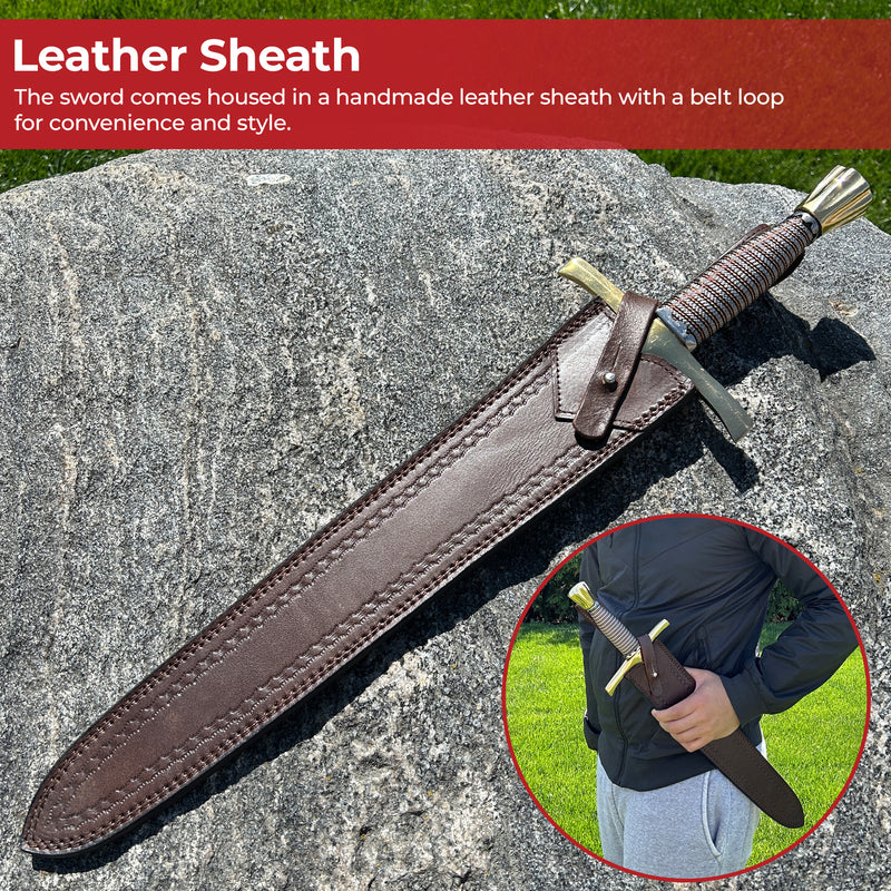 Lay Waste Damascus Steel Medieval Short Sword