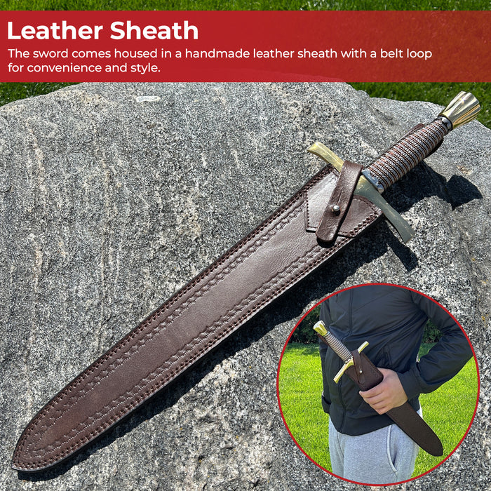 Lay Waste Damascus Steel Medieval Short Sword