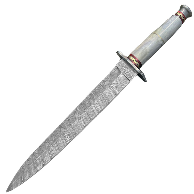 Legion of the Damned Damascus Steel Dagger with Leather Sheath
