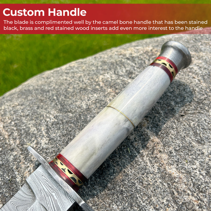 Legion of the Damned Damascus Steel Dagger with Leather Sheath