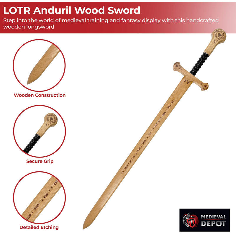 LOTR Anduril Wood Sword