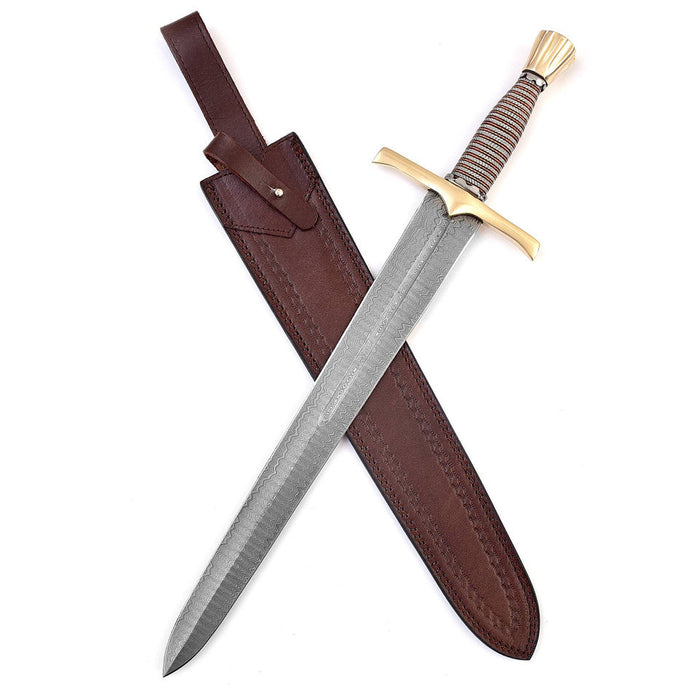 Lay Waste Damascus Steel Medieval Short Sword — Medieval Depot