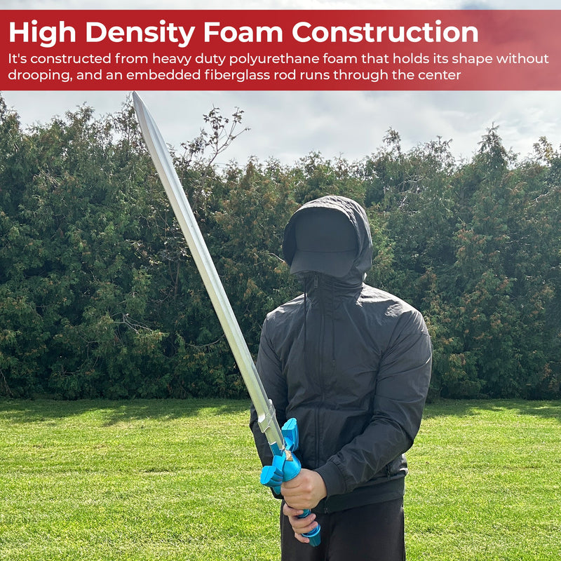 Legend of Zelda Master Sword Replica – 43-Inch Foam Sword with Pearlescent Blue Hilt and Gold Accents