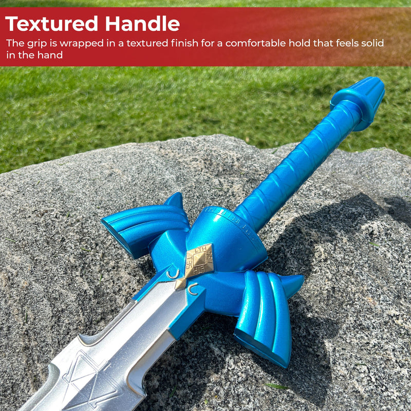 Legend of Zelda Master Sword Replica – 43-Inch Foam Sword with Pearlescent Blue Hilt and Gold Accents