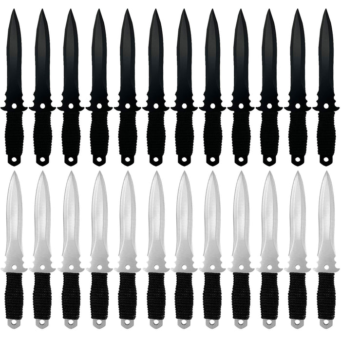 Light & Dark Throwing Knife 24-Piece Set