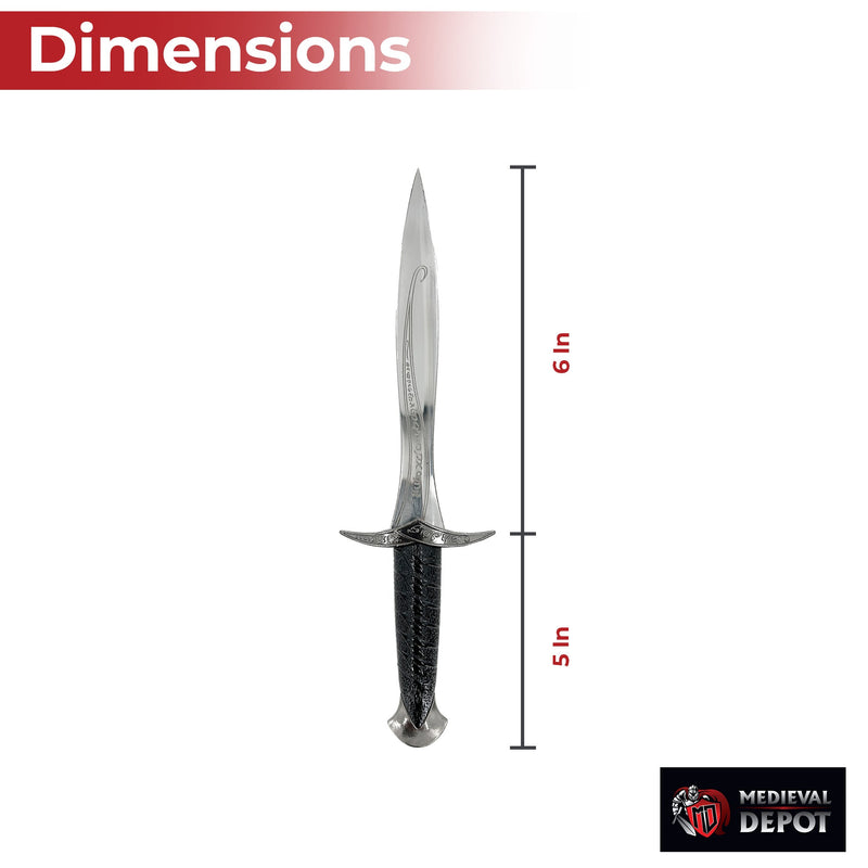 Lord of the Rings Sting Dagger – 11-Inch Elven Blade with Scabbard and Runic Inscription