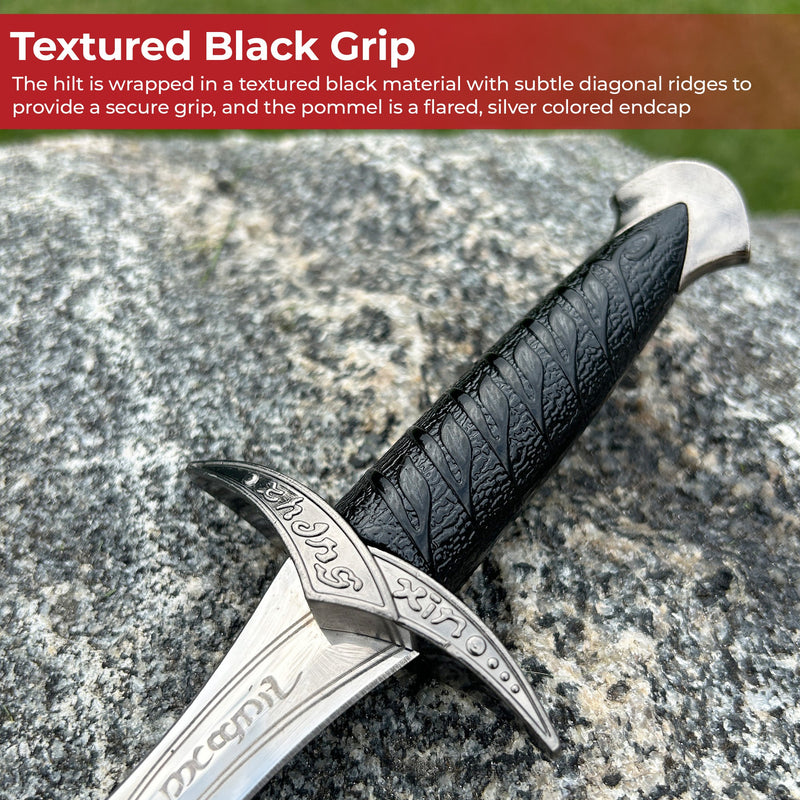 Lord of the Rings Sting Dagger – 11-Inch Elven Blade with Scabbard and Runic Inscription
