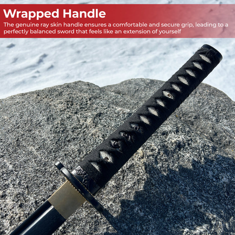 Master the Shadows Black Damascus Steel Hand Forged Katana
