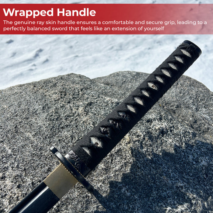 Master the Shadows Black Damascus Steel Hand Forged Katana