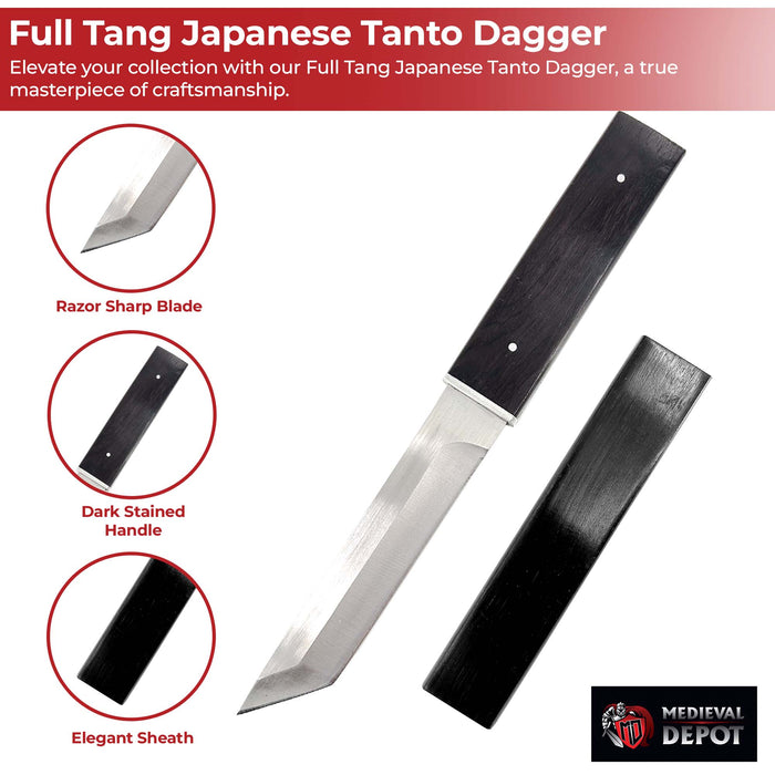 Masterfully Crafted Full Tang Japanese Tanto Dagger