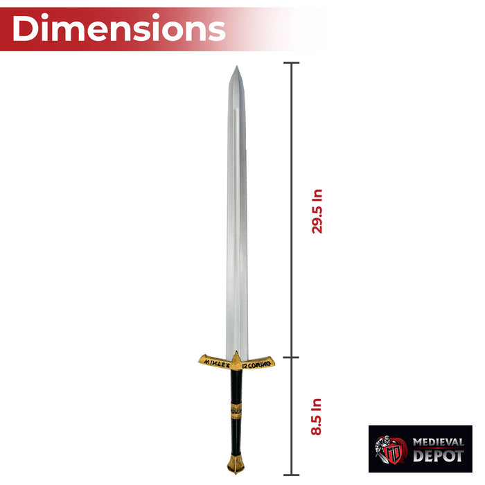 Medieval Gold Winter Foam LARP Costume Cosplay Replica Sword