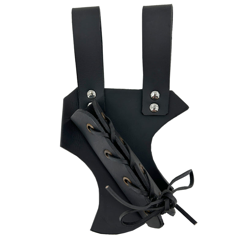 Medieval Hawk Wood Leather Sword Frog Black