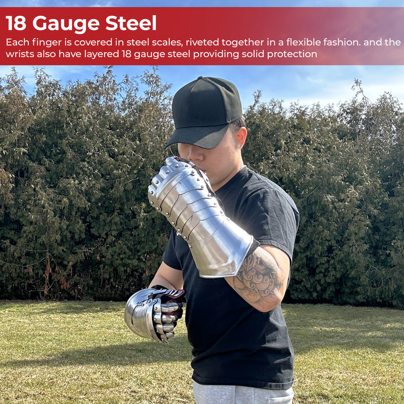 Medieval Knight Gothic Style Functional Armor Gauntlets