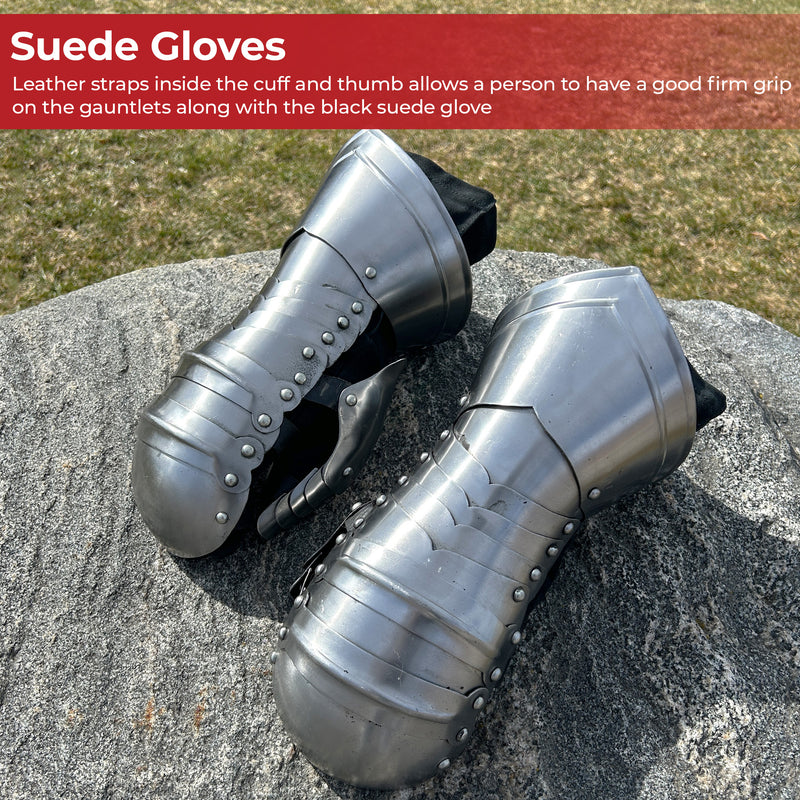 Medieval Knights Forged Mitten Cuff Gauntlet Set