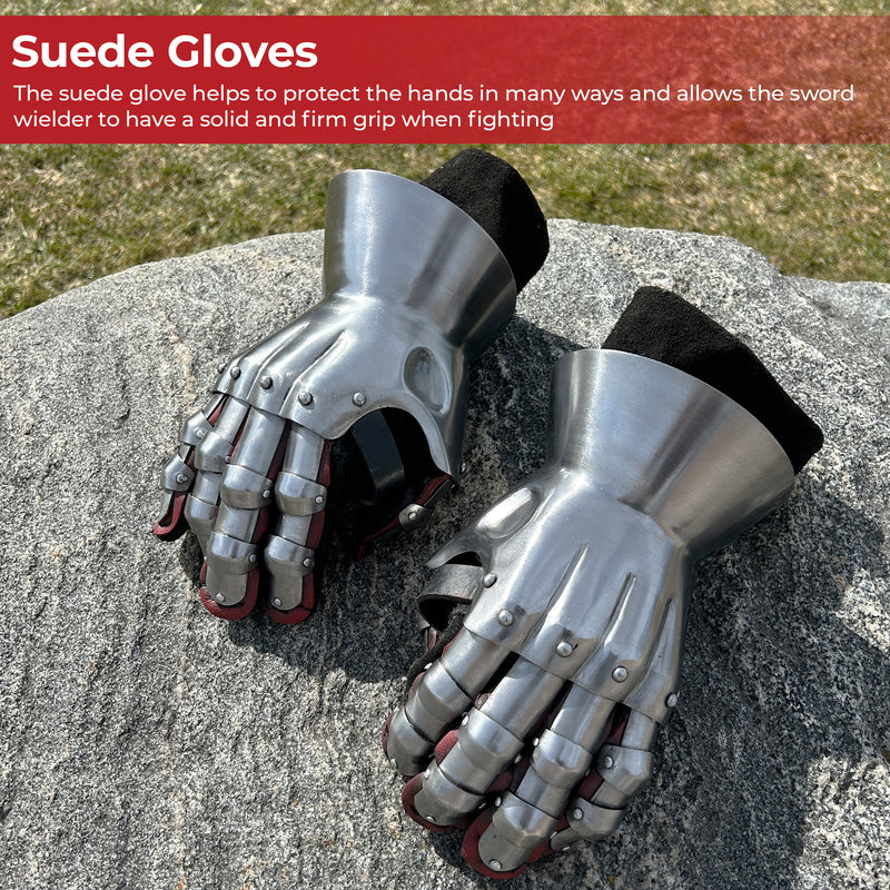 Medieval Renaissance Functional Hourglass Gauntlets Set