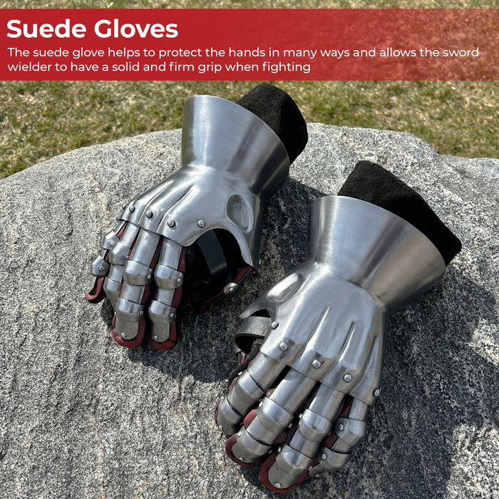 Medieval Renaissance Functional Hourglass Gauntlets Set