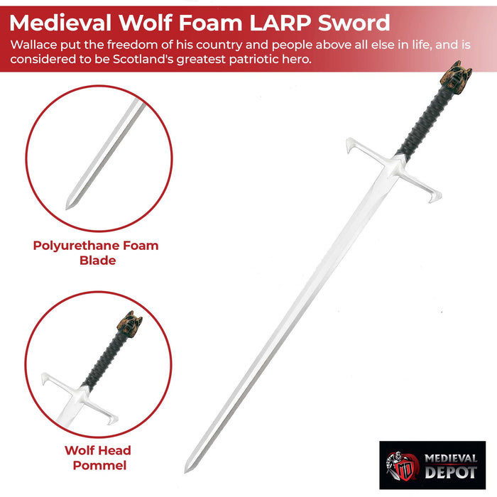 Medieval Wolf Foam LARP Costume Cosplay Replica Sword