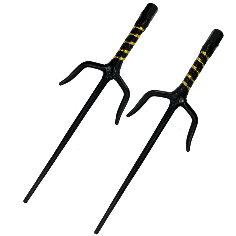 "Moonlit Demonstration" Octagonal 15" Black Sai Pair