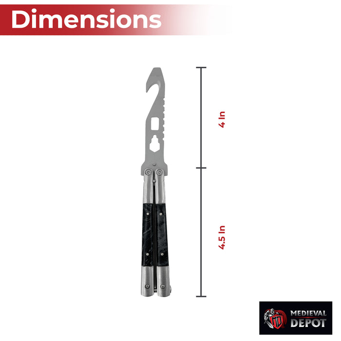 Mystic Black Butterfly Style Multitool Blade Trainer