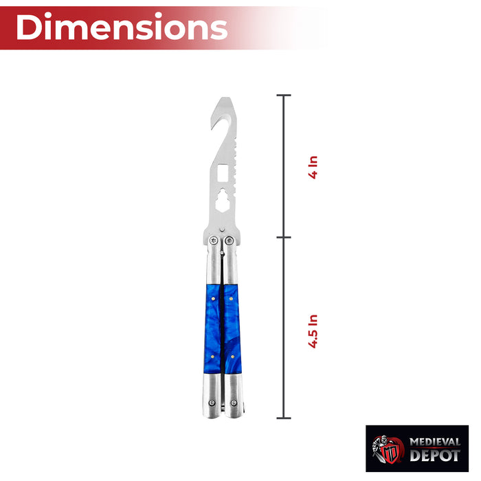 Mystic Blue Butterfly Style Multitool Blade Trainer