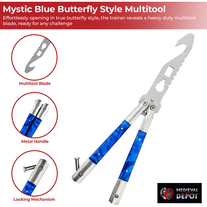 Mystic Blue Butterfly Style Multitool Blade Trainer