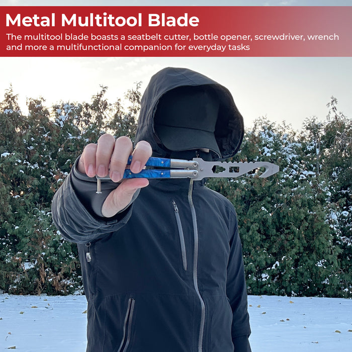 Mystic Blue Butterfly Style Multitool Blade Trainer