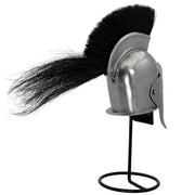 Miniature Greek Trojan War Helmet Display With Stand
