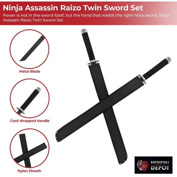 Ninja Assassin Raizo Twin Sword Set
