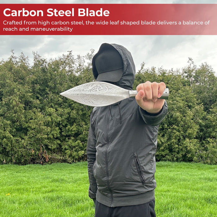Norse Viking Leaf Long Carbon Steel Spear Head