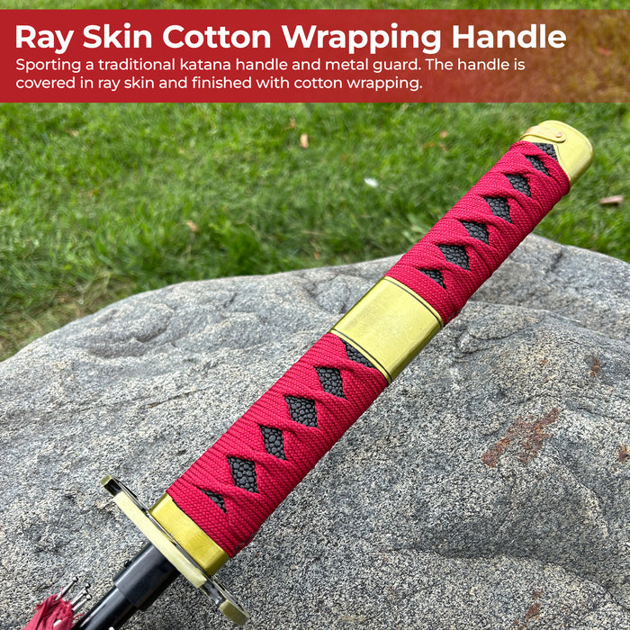 One piece Zoro Sandai Kitetsu Katana Handle Umbrella Red