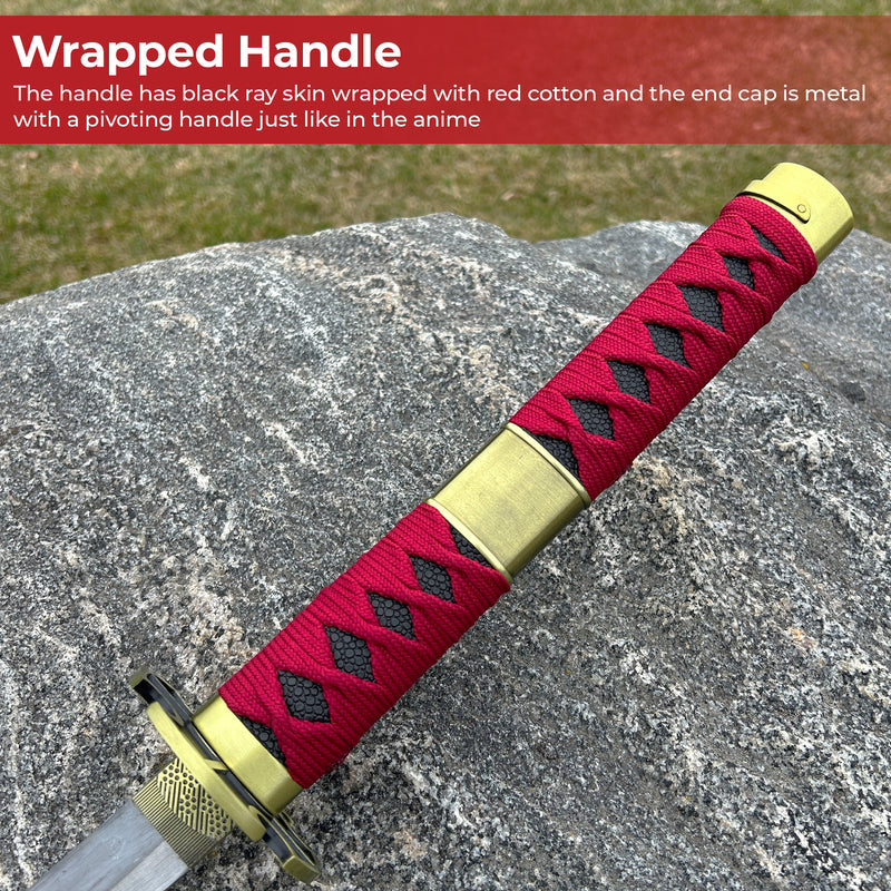 One piece Zoro Sandai Kitetsu silver edge Katana Sword