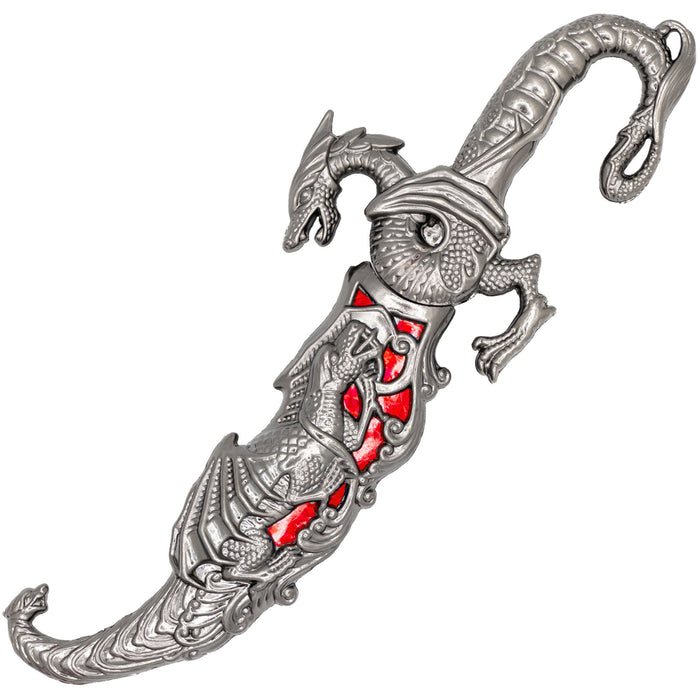 Ornate Red Dragon Decorative Fantasy Dagger Knife