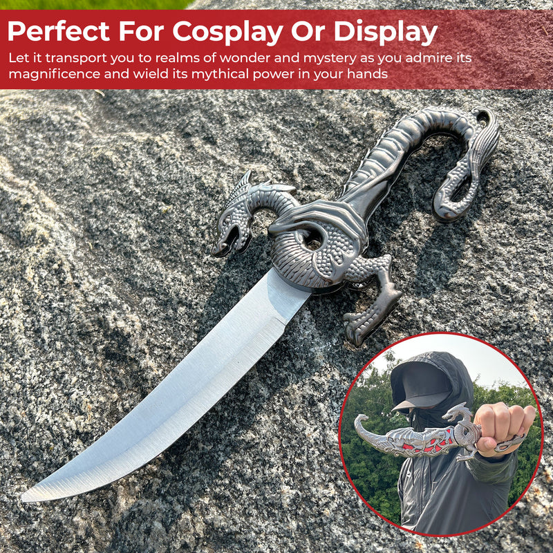 Ornate Red Dragon Decorative Fantasy Dagger Knife
