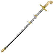 Officer's Saber – 38-Inch Ceremonial Sword with Decorative Metal Scabbard and Velvet Bag
