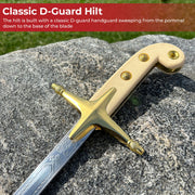 Officer's Saber – 38-Inch Ceremonial Sword with Decorative Metal Scabbard and Velvet Bag