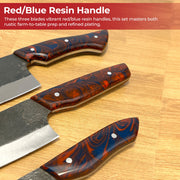 Oishee Japanese Style Carbon Steel Chef's Knives Set Of Three