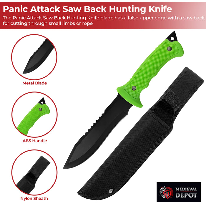 Panic Attack Saw Back Hunting Knife