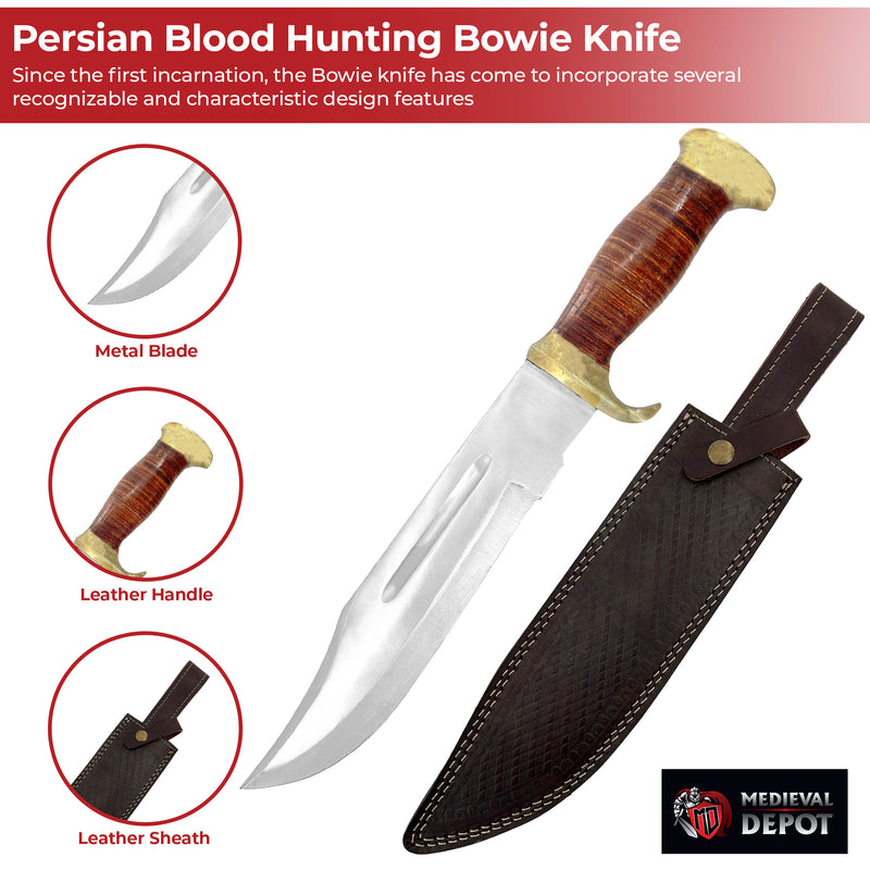 Persian Blood Hunting Bowie Knife