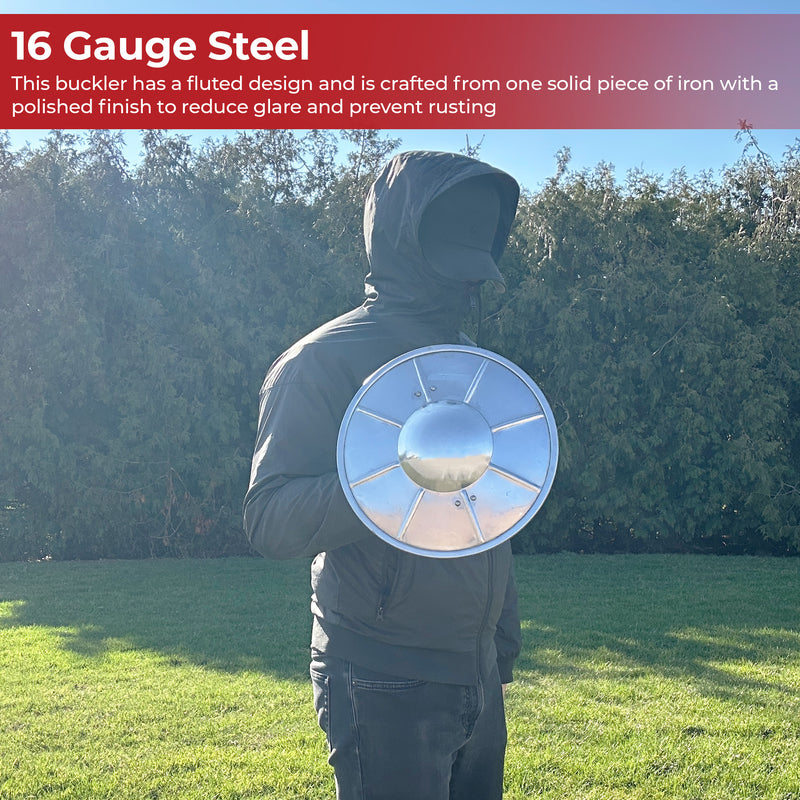 Polished Medieval Fluted Buckler Shield