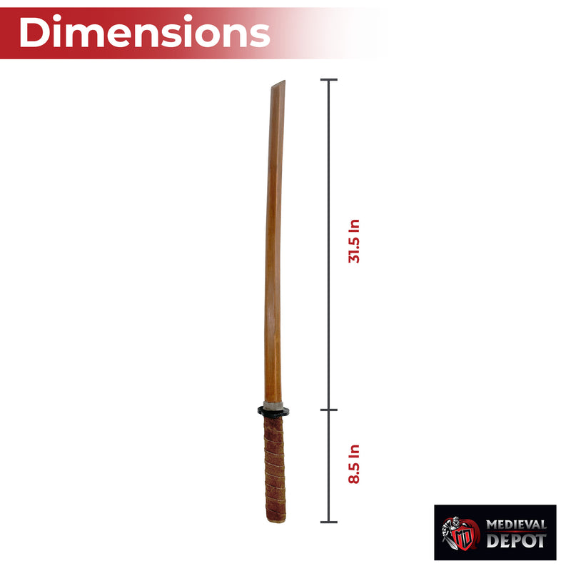 Premium Indian Rosewood Bokken with Genuine Leather Wrapped Handle