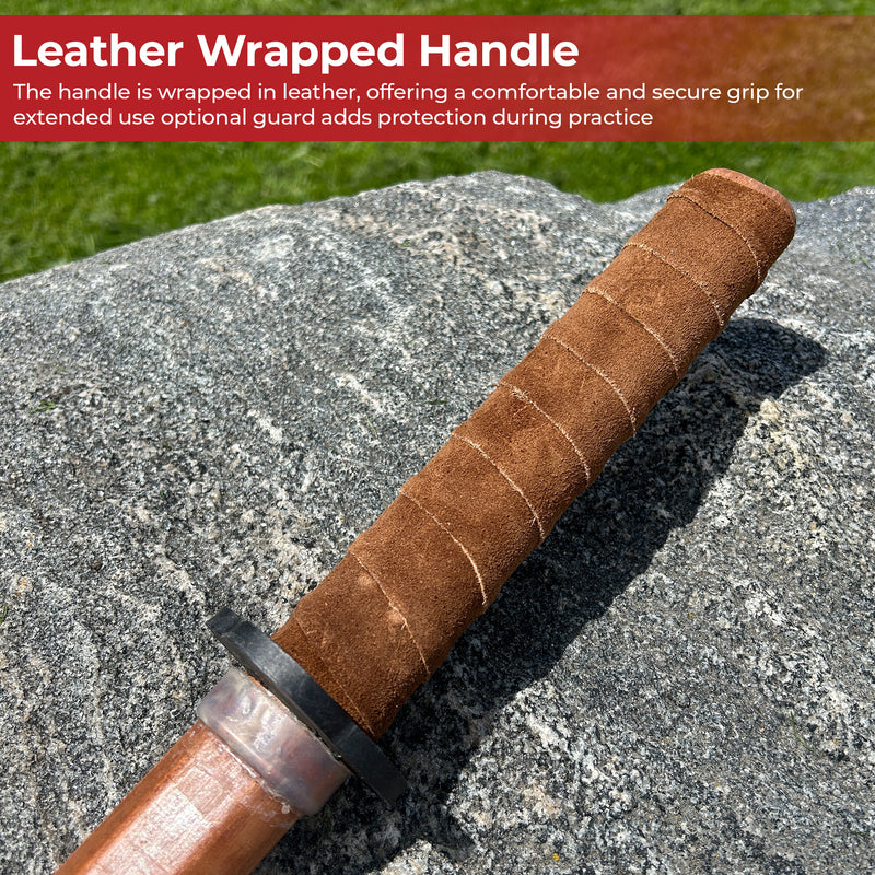 Premium Indian Rosewood Bokken with Genuine Leather Wrapped Handle