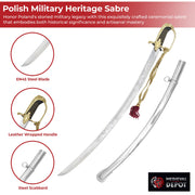 Polish Military Heritage Sabre - Engraved Ceremonial Sword with Brass Hilt