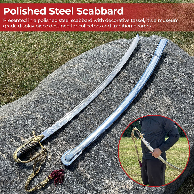 Polish Military Heritage Sabre - Engraved Ceremonial Sword with Brass Hilt