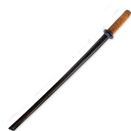 Premium Black Indian Rosewood Bokken with Genuine Leather Wrapped Handle