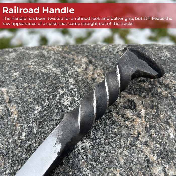 Railroad Ruffian Functional Trailing Point Railroad Spike Knife