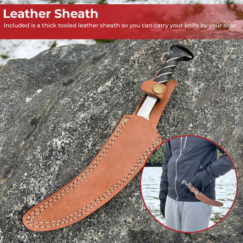 Railroad Ruffian Functional Trailing Point Railroad Spike Knife