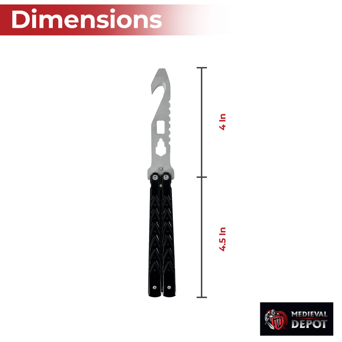 Raven Black Butterfly Style Multitool Blade trainer with Case